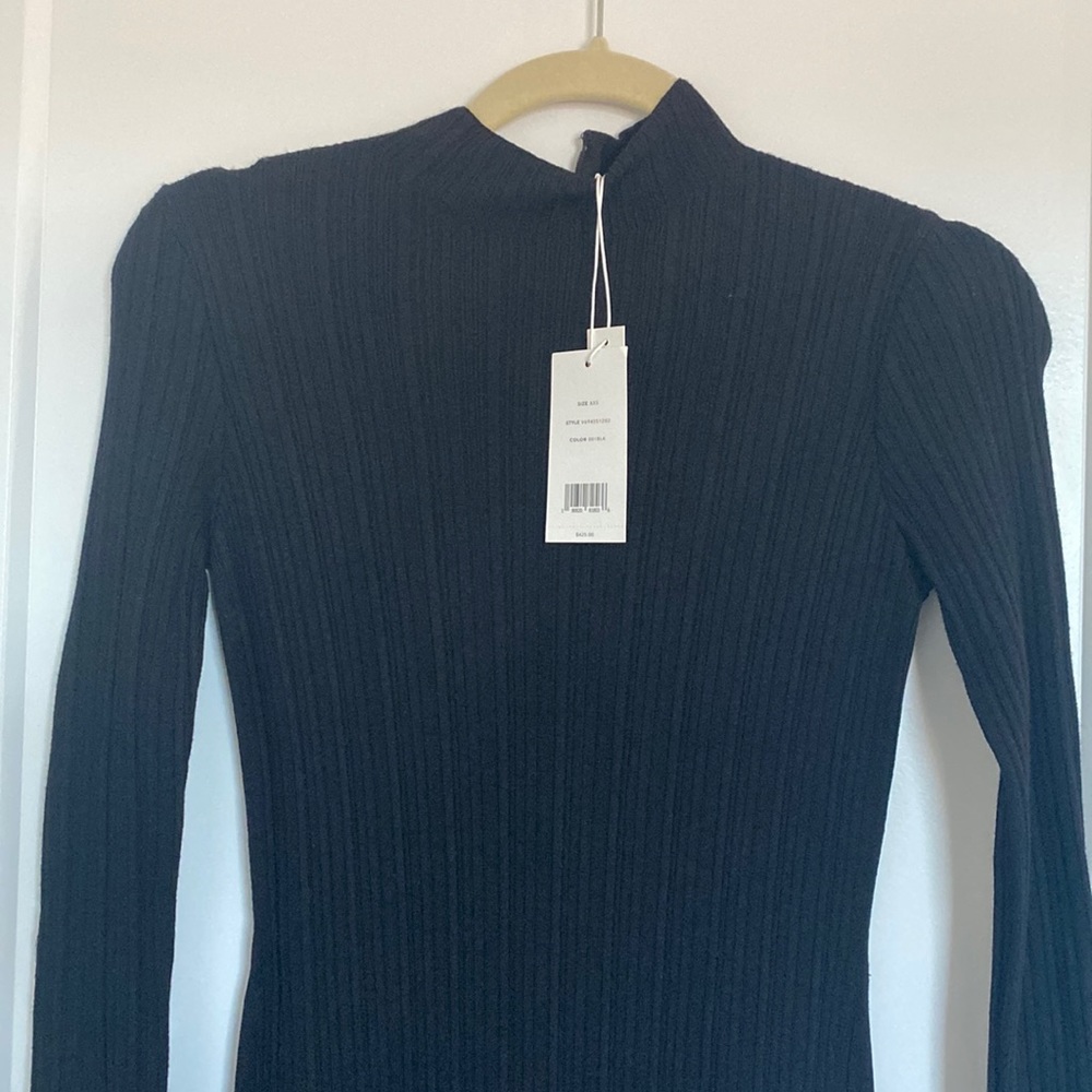 Black Vince Dress - partially ribbed